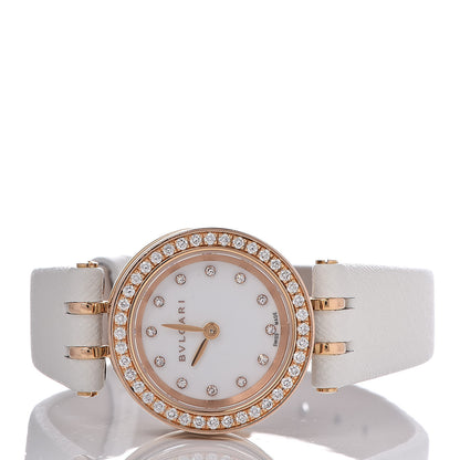 Bulgari 18K Rose Gold Calfskin Diamond Bezel 23mm B.Zero1 Quartz Watch 3 of 10