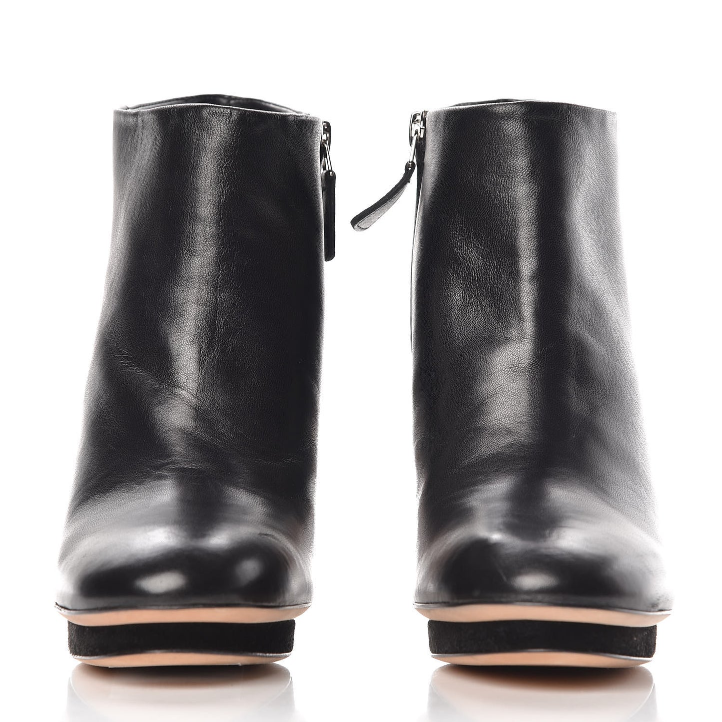 Lambskin Suede CC Platform Ankle Boots 38 Black