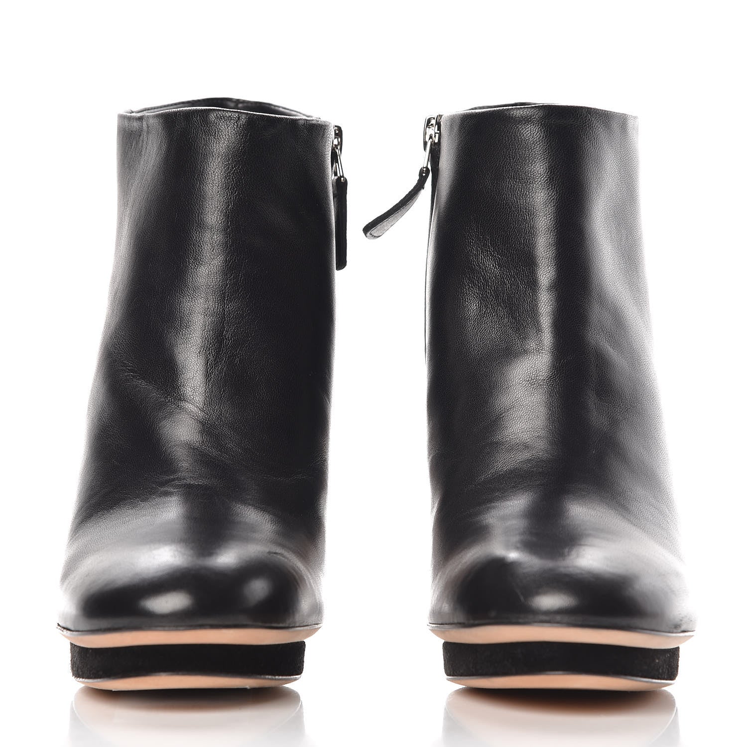 Chanel Lambskin Suede CC Platform Ankle Boots 38 Black 2 of 13