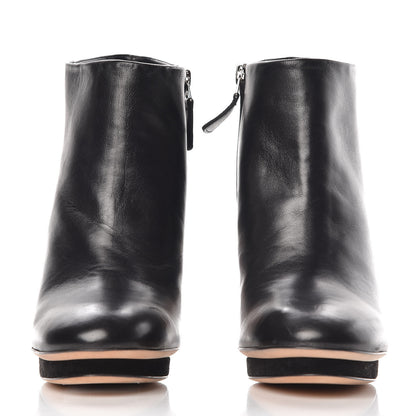 Chanel Lambskin Suede CC Platform Ankle Boots 38 Black 2 of 13