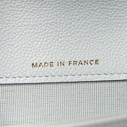 Chanel Caviar Quilted Flap Card Holder Wallet Light Blue 7 of 9