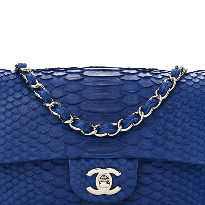 Chanel Snakeskin Mini Rectangular Flap Blue 8 of 10