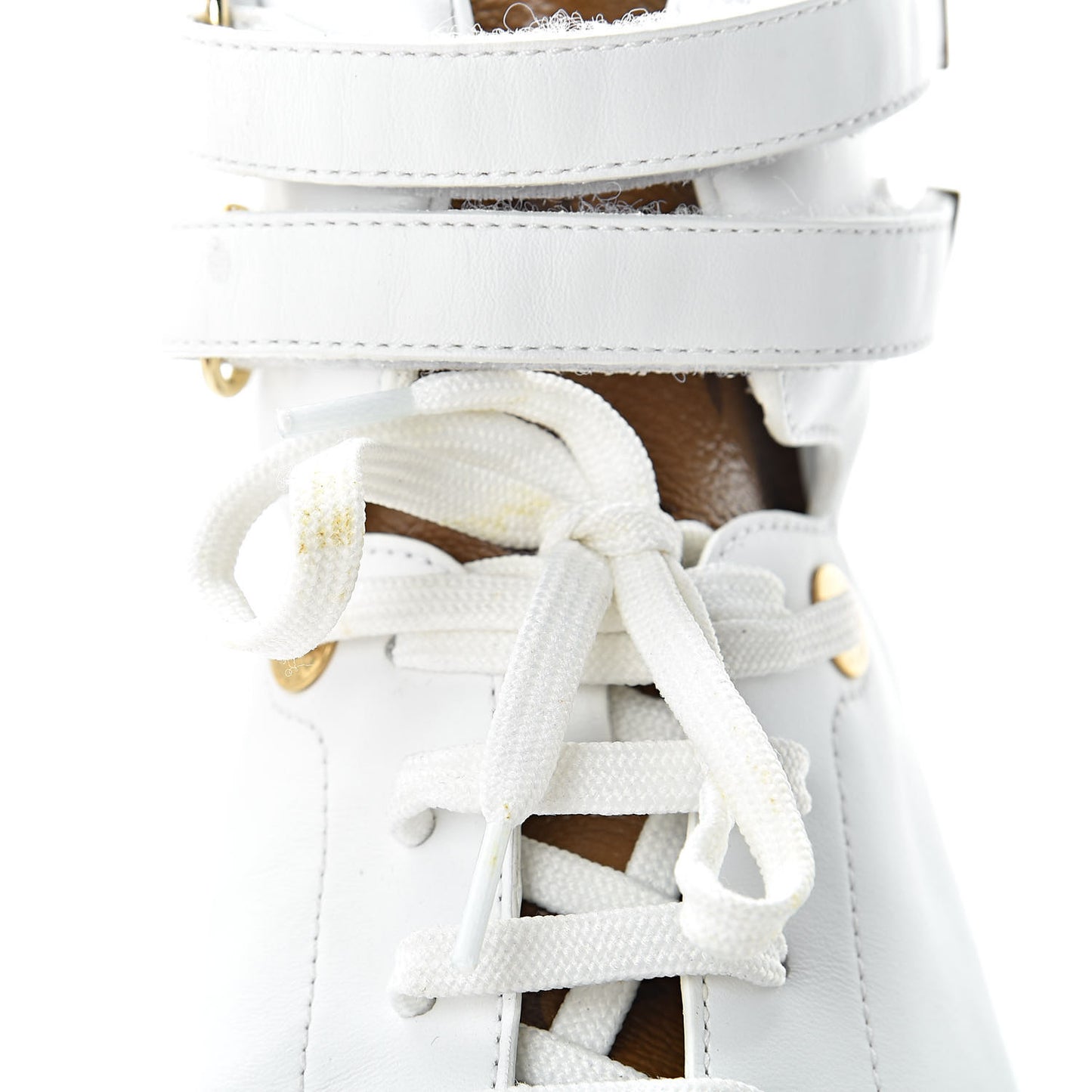 Calfskin Reverse Monogram Boombox High Top Sneakers 38.5 White