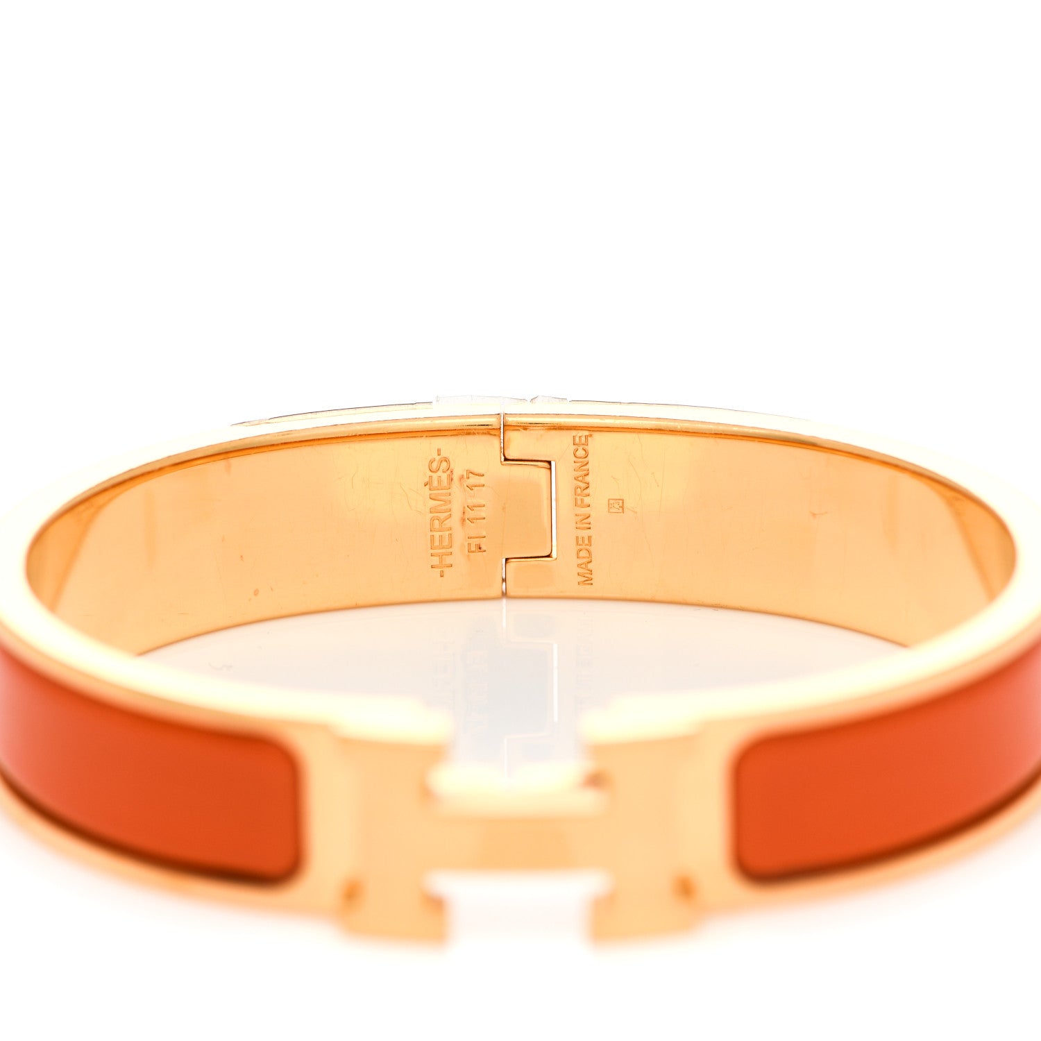 Hermes Enamel Narrow Clic Clac H Bracelet PM Orange 3 of 3