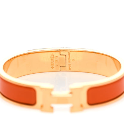 Hermes Enamel Narrow Clic Clac H Bracelet PM Orange 3 of 3