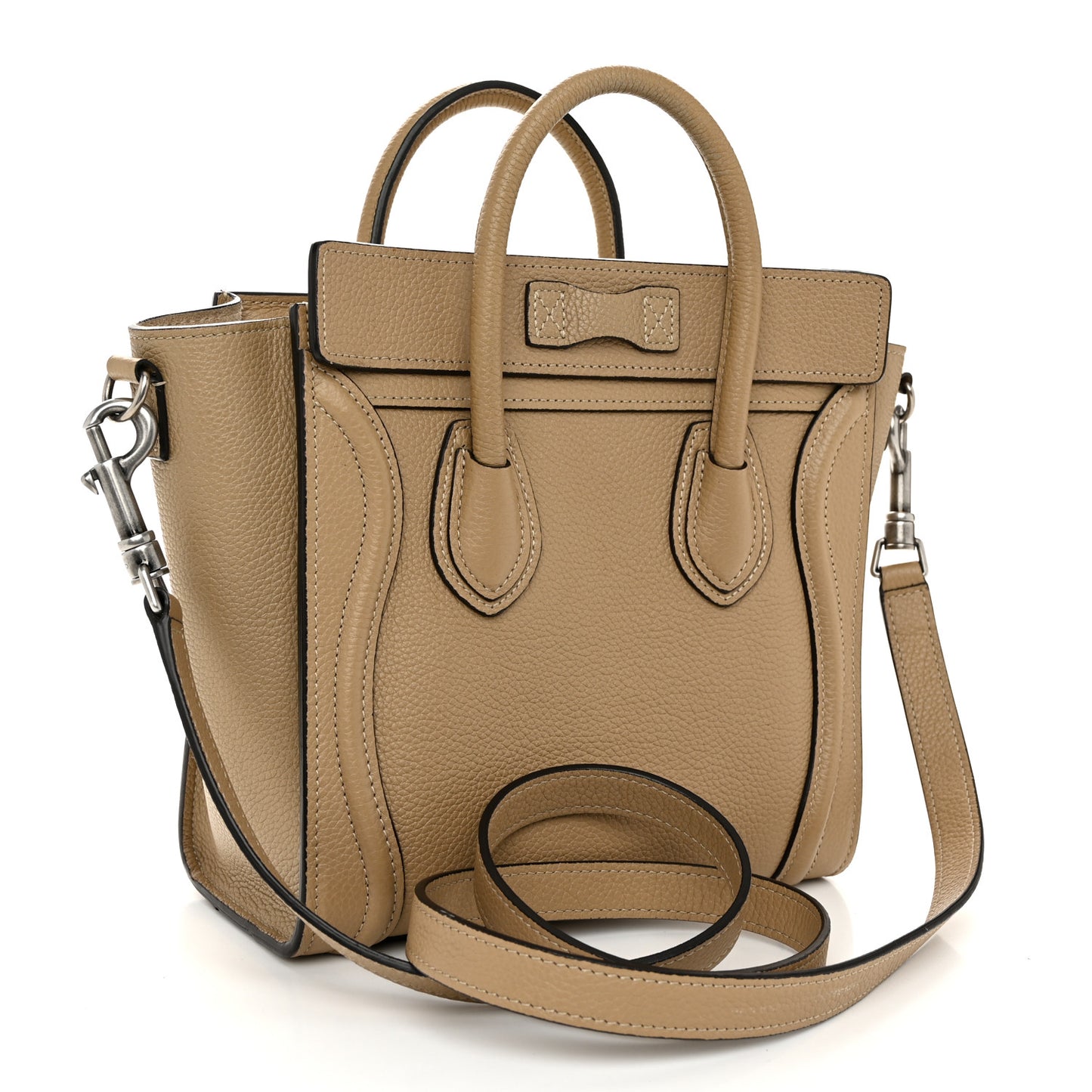 Drummed Calfskin Nano Luggage Dune