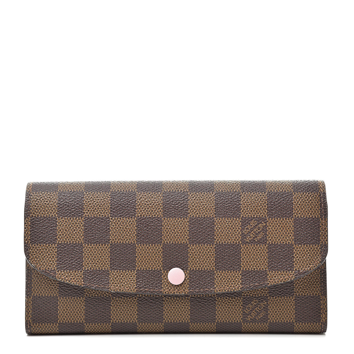 Louis Vuitton Damier Ebene Emilie Wallet Rose Ballerine 1 of 8