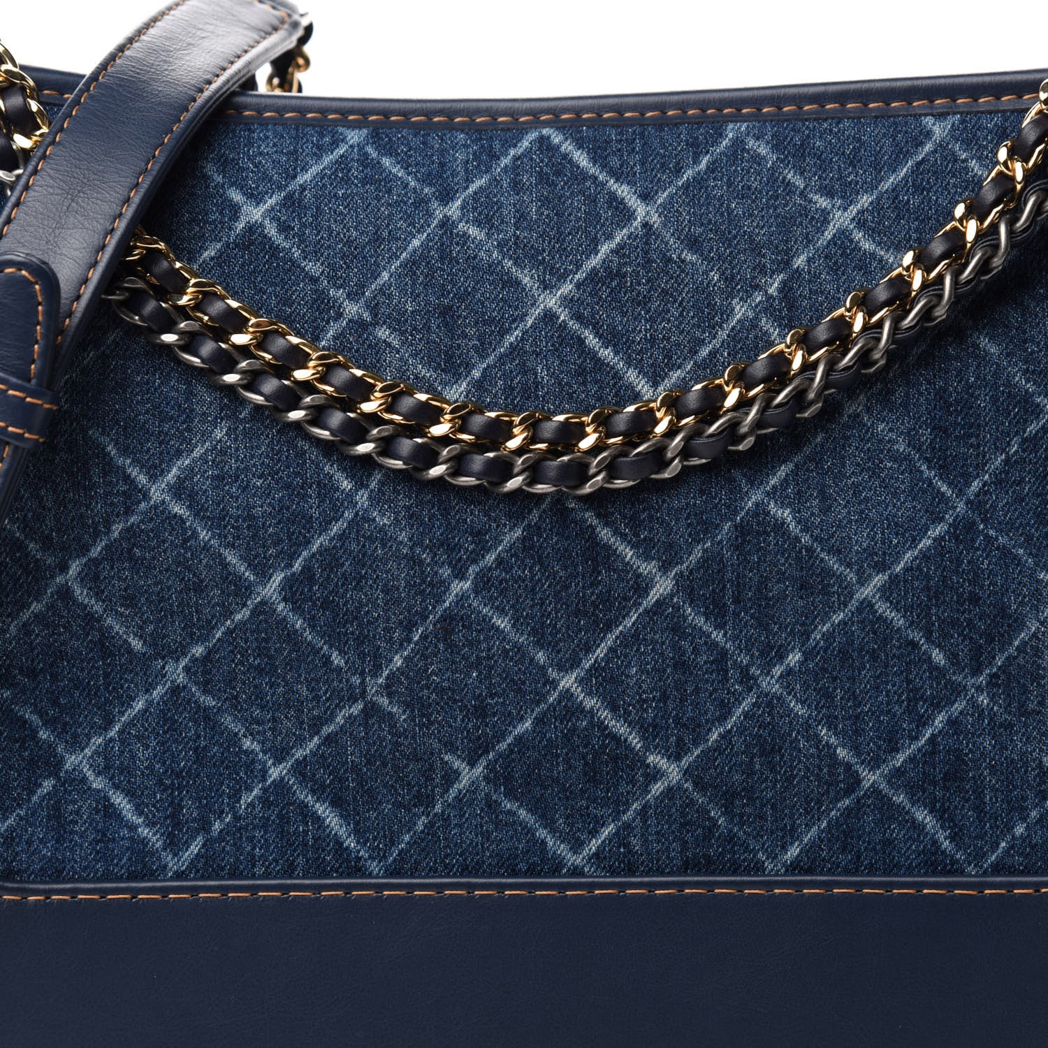 Chanel Denim Calfskin Medium Gabrielle Hobo Blue 10 of 11