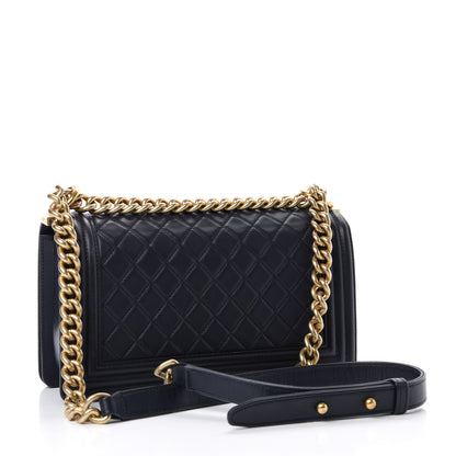Chanel Lambskin Quilted Medium Boy Flap Dark Navy 3 of 10