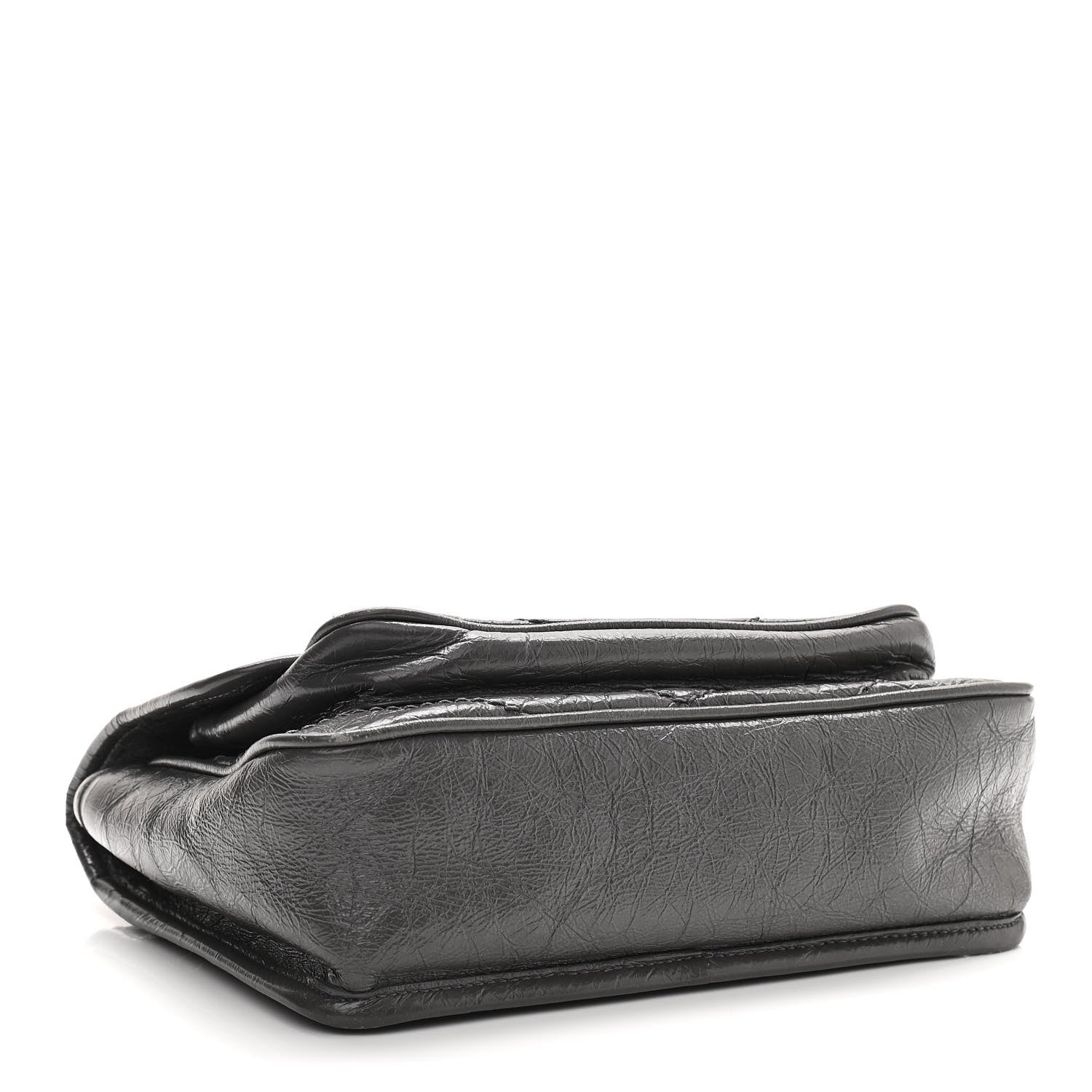 Saint Laurent Crinkled Calfskin Matelasse Monogram Baby Niki Chain Satchel Storm 4 of 11