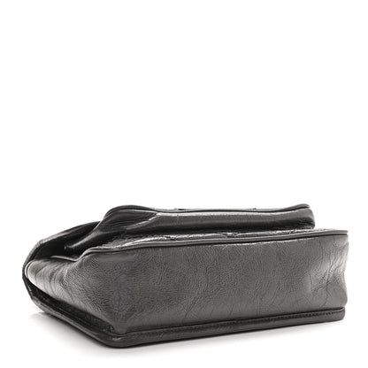 Saint Laurent Crinkled Calfskin Matelasse Monogram Baby Niki Chain Satchel Storm 4 of 11