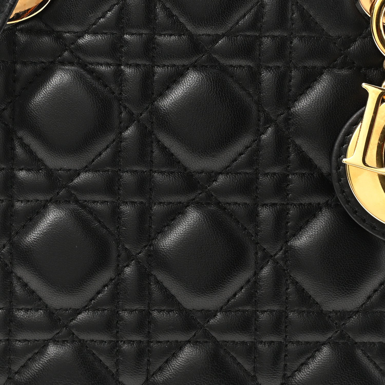Christian Dior Lambskin Cannage Medium Lady Dior Black 8 of 10