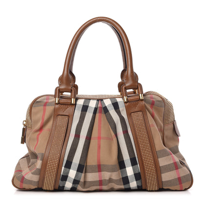 Burberry House Check Studded Knight Satchel Brown 1 of 10