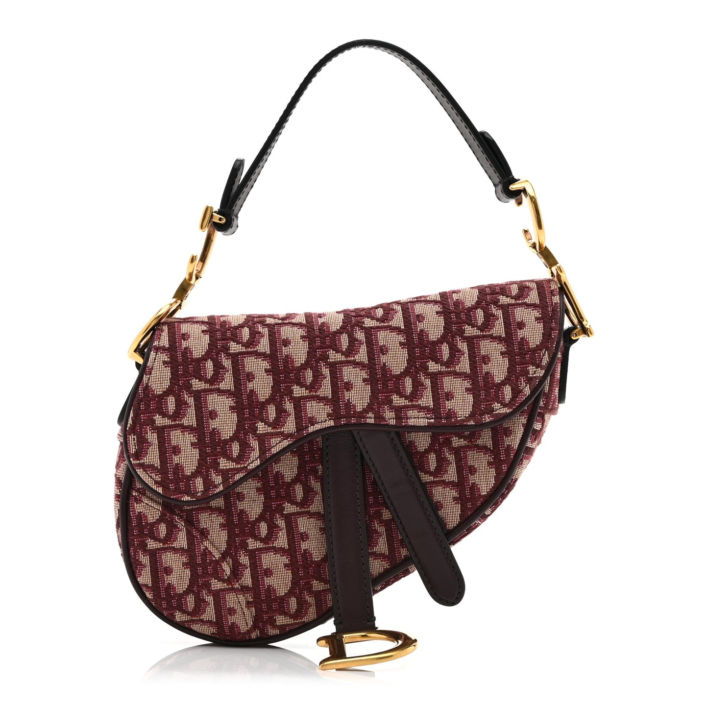 Oblique Mini Saddle Bag Burgundy