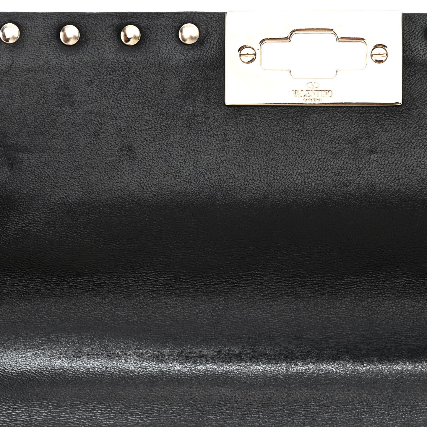 Lambskin VLTN Print Medium Rockstud Spike Shoulder Bag Black