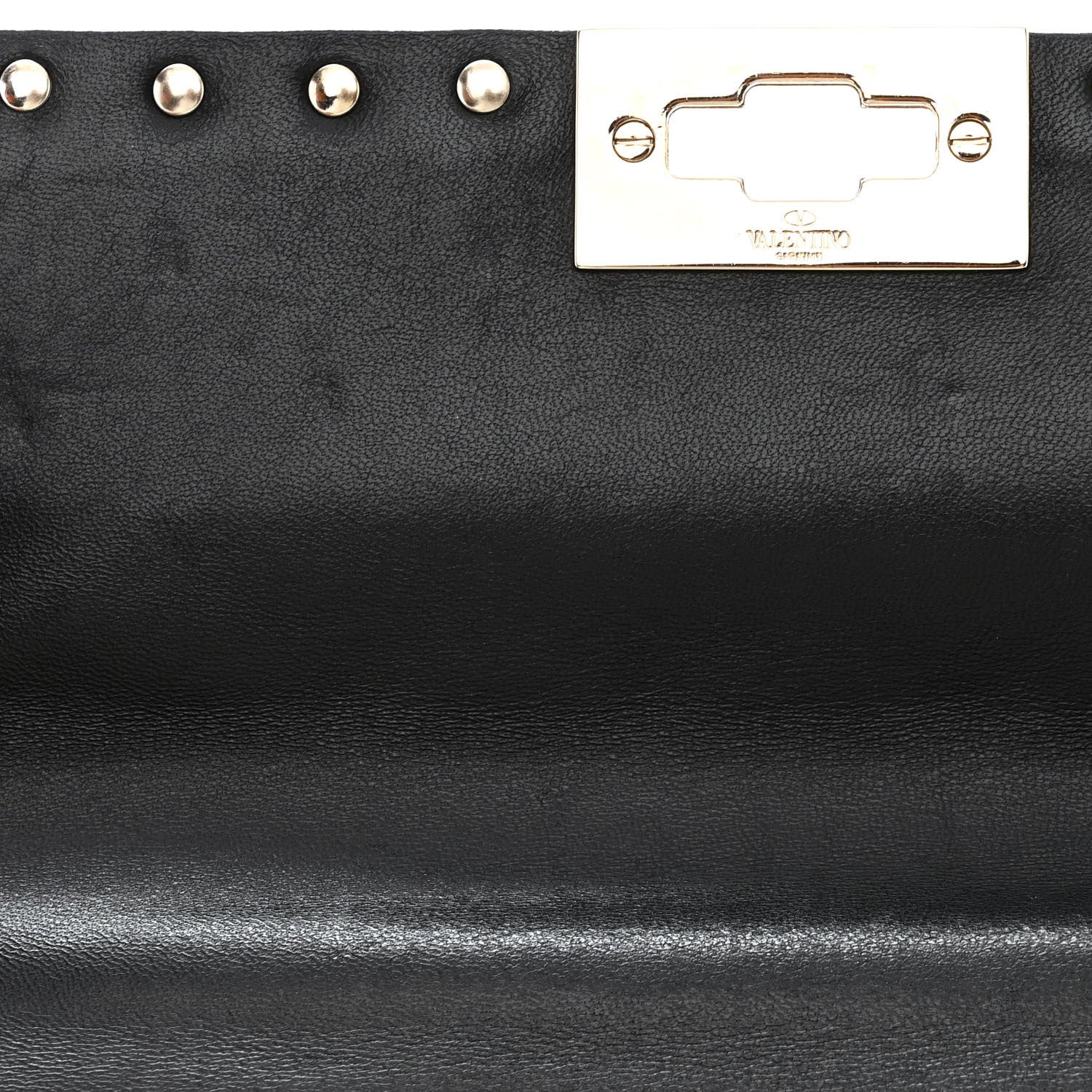 Valentino Garavani Lambskin VLTN Print Medium Rockstud Spike Shoulder Bag Black 10 of 10