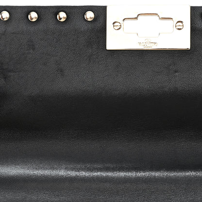 Valentino Garavani Lambskin VLTN Print Medium Rockstud Spike Shoulder Bag Black 10 of 10