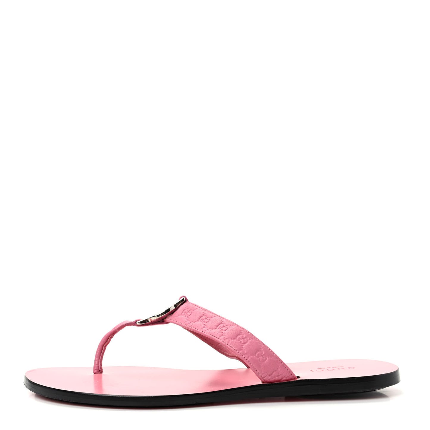 Patent Guccissima Thong Sandals 37 Pink