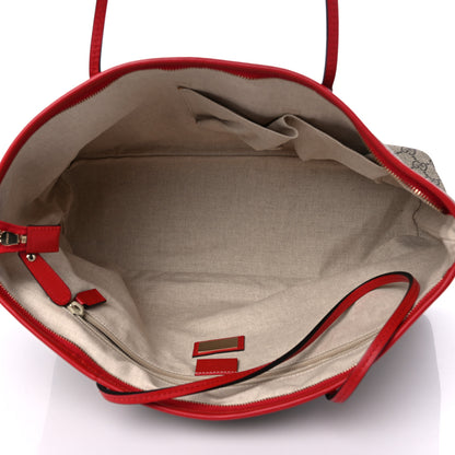 Gucci GG Supreme Monogram Medium Zippered Tote Red 5 of 10