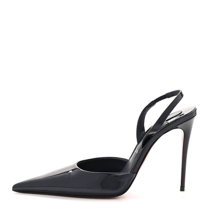 Christian Louboutin Pearlescent Patent Calfskin Kate Max O Slingback 100 Pumps 36 Navy 1 of 9