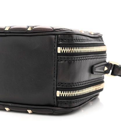 Valentino Garavani Nappa Rockstud Spike Double Zip Camera Crossbody Bag Black 11 of 11