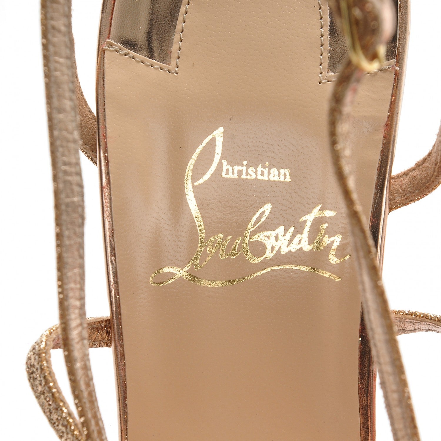 Christian Louboutin Specchio Mini Glitter Youpiyou 100 Sandals 37 Nude 7 of 8