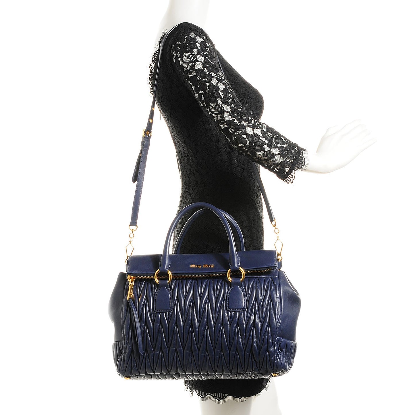 Nappa Matelasse Zip Satchel Matelasse Bleuette
