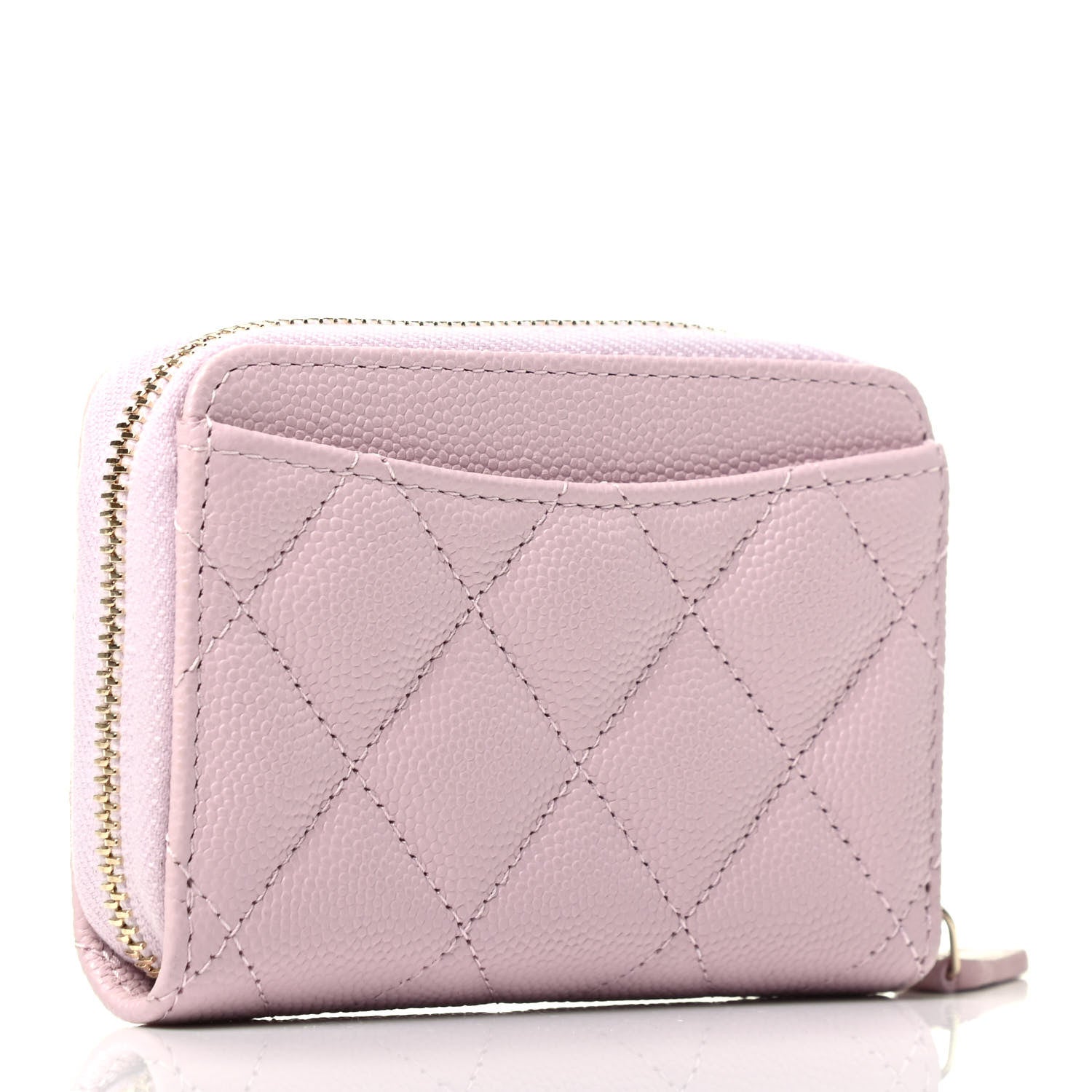 Chanel Caviar Quilted Zip Coin Purse Light Pink 2 of 4