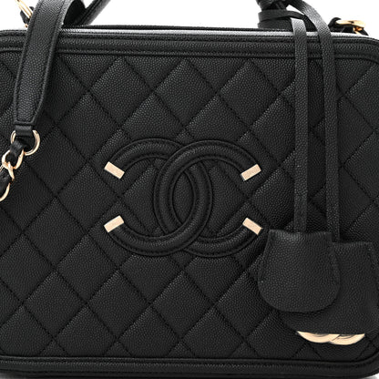 Chanel Caviar Quilted Large CC Filigree Vanity Case Black 8 of 10