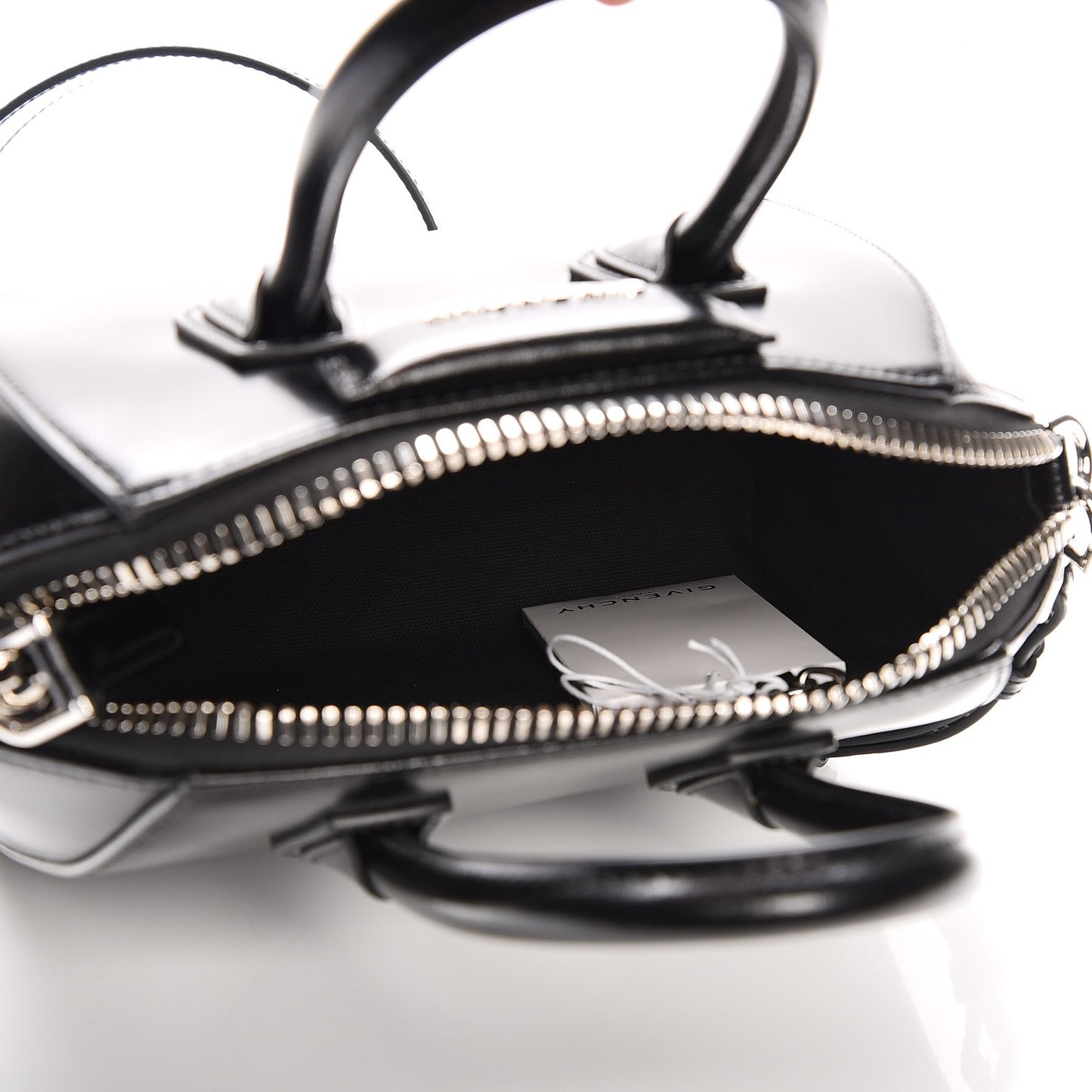 Shiny Lord Calfskin Mini Antigona Black
