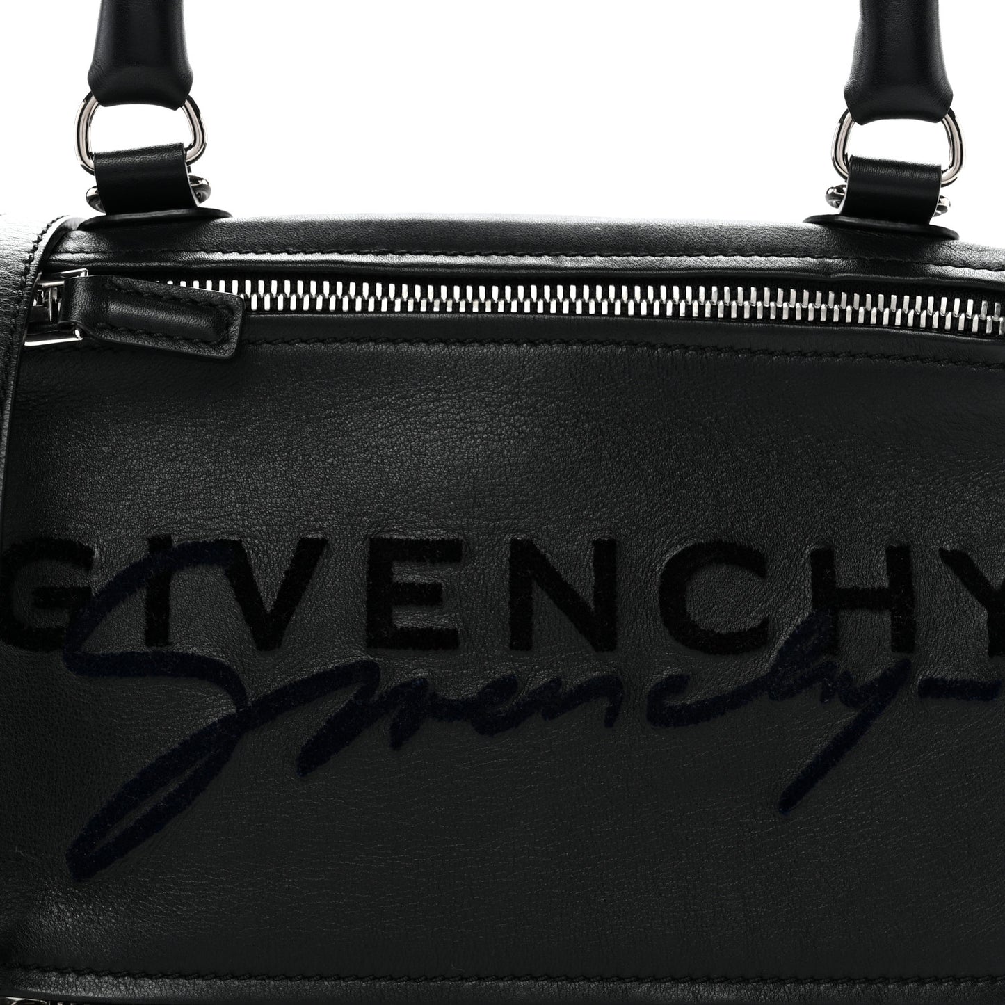Sugar Goatskin Velvet Logo Small Pandora Black