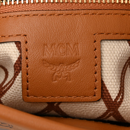 MCM Visetos Mini Toni Shopper Tote Cognac 6 of 10