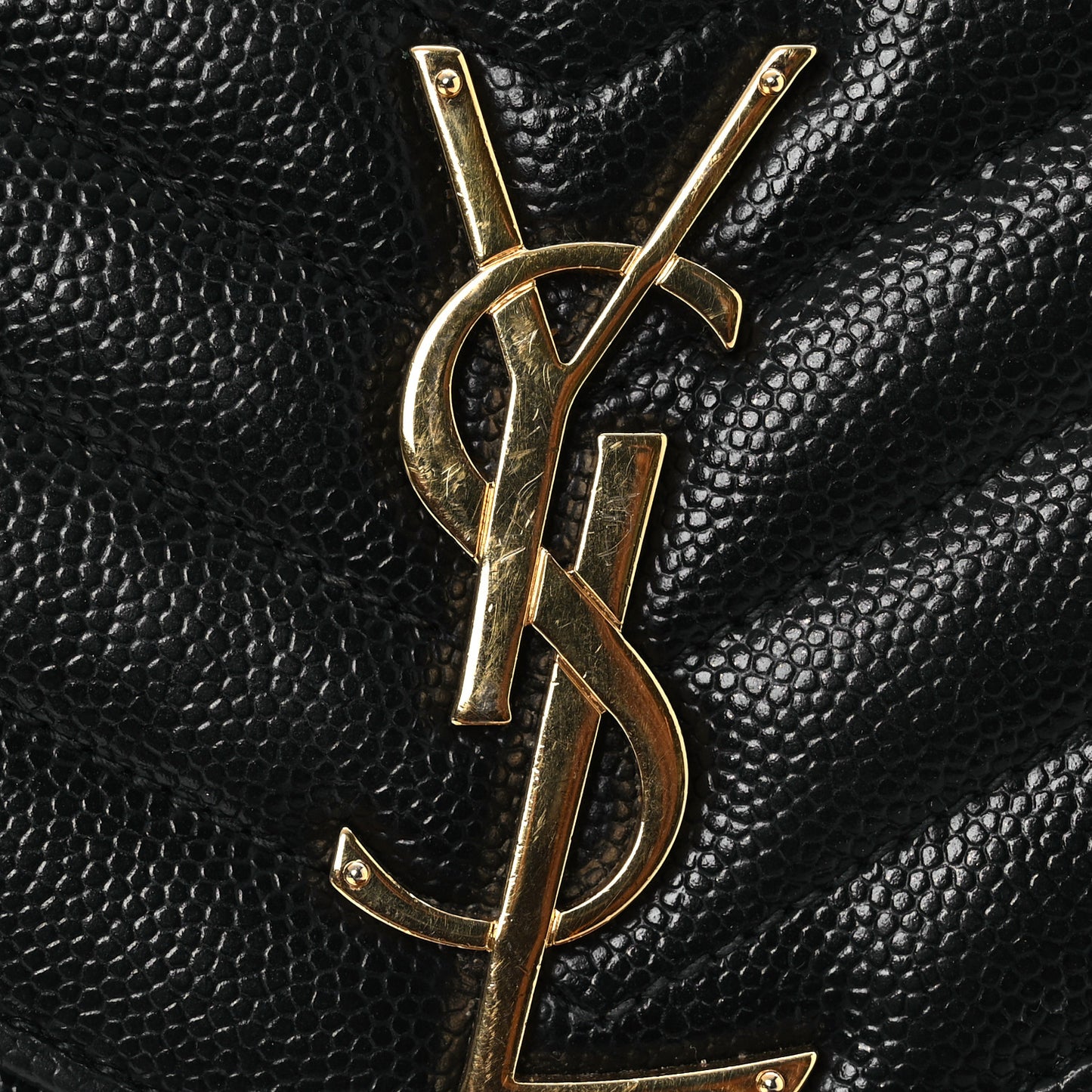 Grain De Poudre Matelasse Chevron Monogram Chain Wallet Black