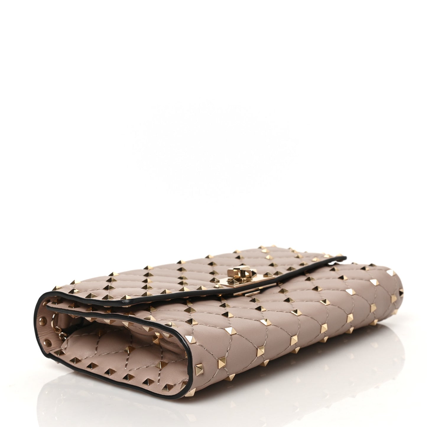 Nappa Rockstud Spike Wallet On Chain Poudre