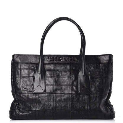 Chanel Lambskin Square Stitched Lax Shopping Tote Black 1 of 8