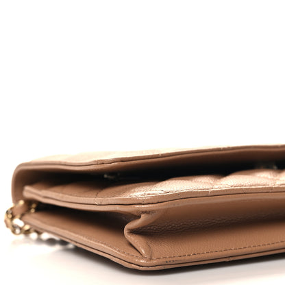 Chanel Caviar Quilted Wallet on Chain WOC Beige 10 of 12