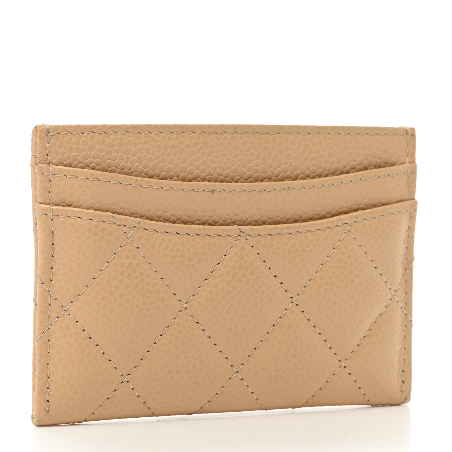 Chanel Caviar Quilted Card Holder Beige 3 of 9