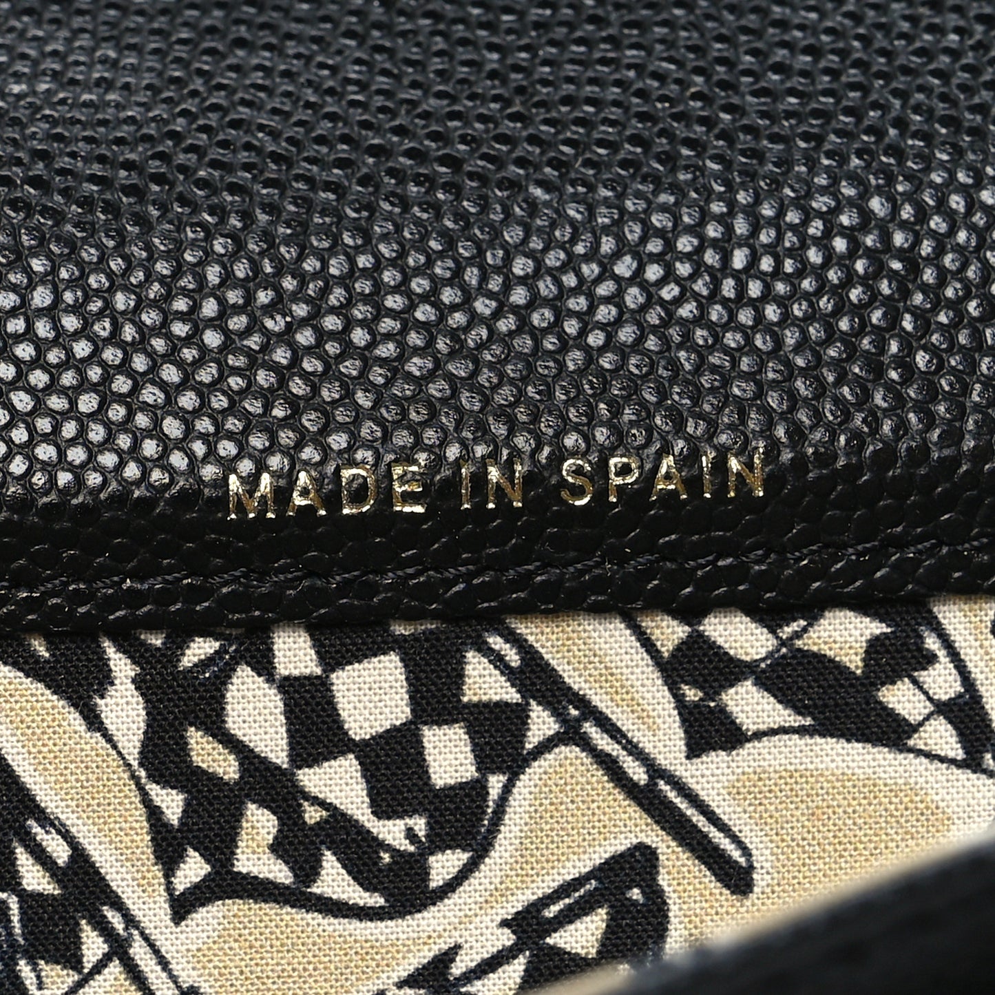 Caviar Quilted CC Racing Flag Flap Card Holder Black