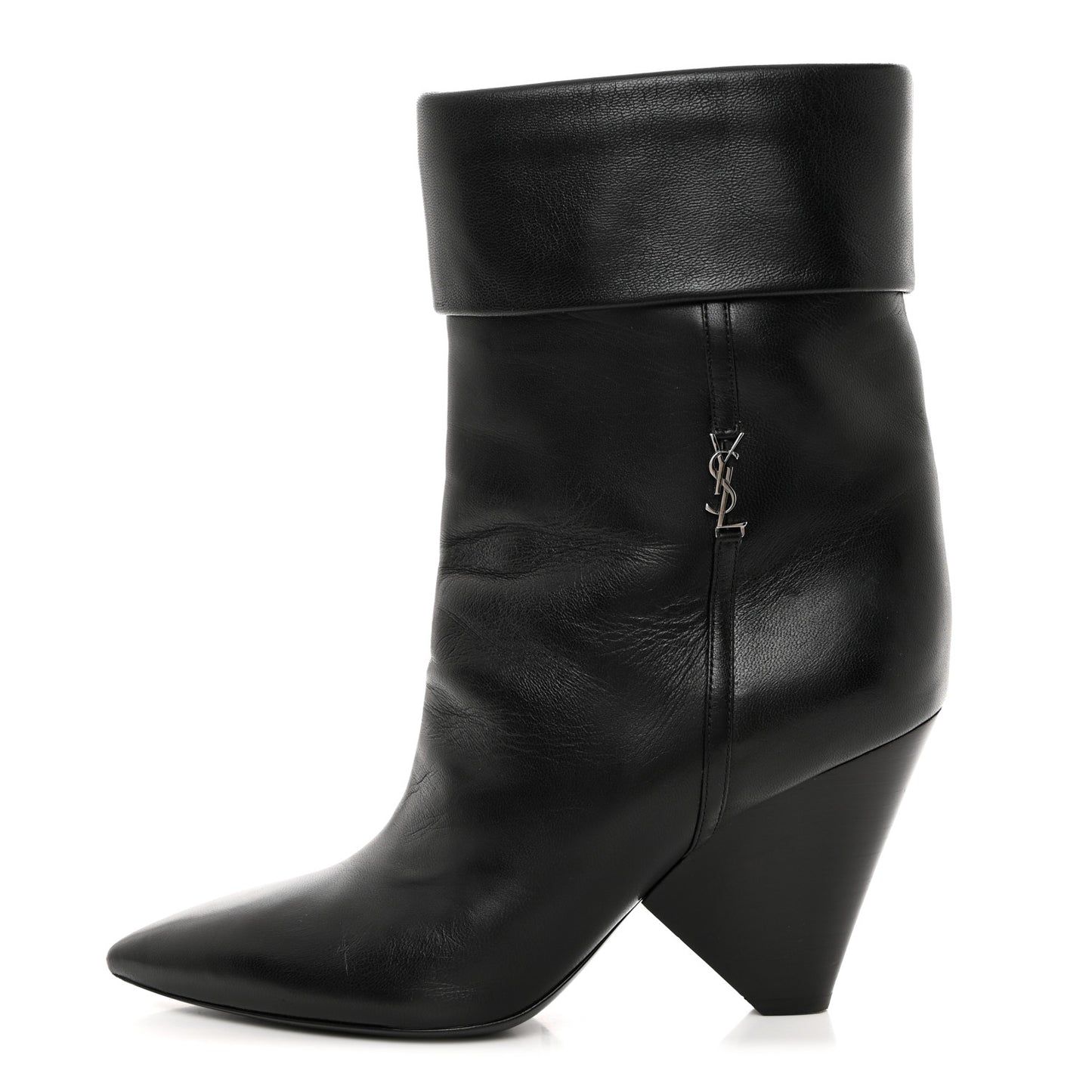 Calfskin Liz 85 Wedge Booties 36 Black