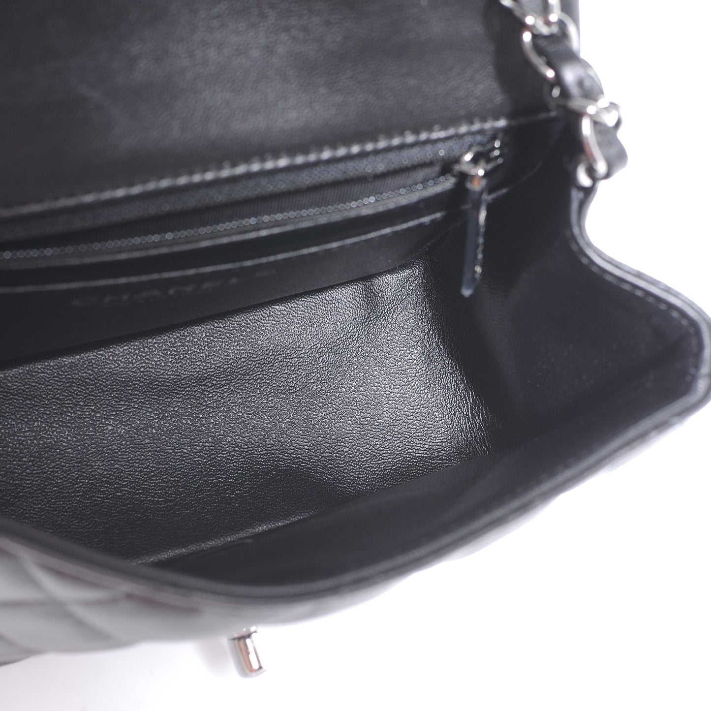 Lambskin Quilted Mini Square Flap Black