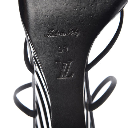 Louis Vuitton Resin Satin Wedge Sandals 39 Black 8 of 12