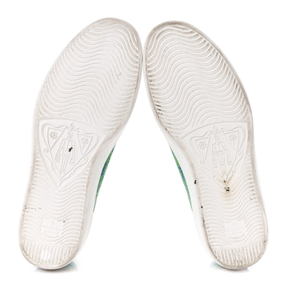 Gucci GG Supreme Joy Monogram Miro Soft Calfskin Mens Ace Sneakers 10 Joy Green Joy Blue Bright Splash 5 of 9