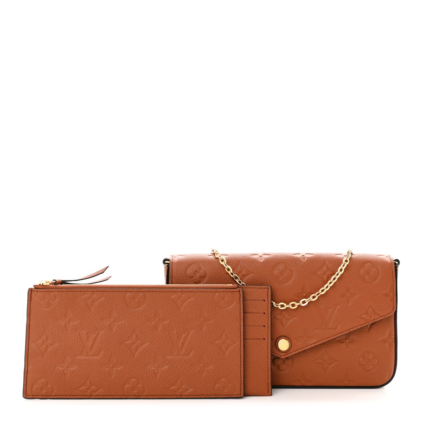 Empreinte Pochette Felicie Chain Wallet Cognac
