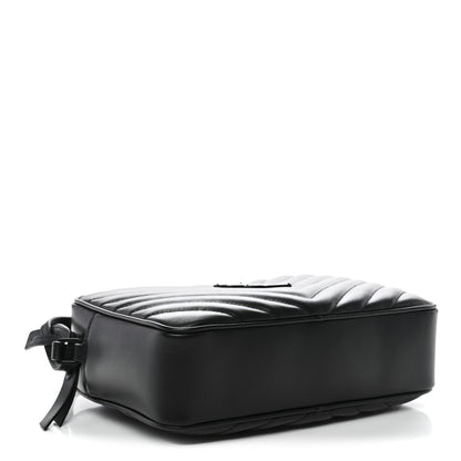 Saint Laurent Calfskin Matelasse Monogram Monochrome Lou Camera Bag Black 4 of 11