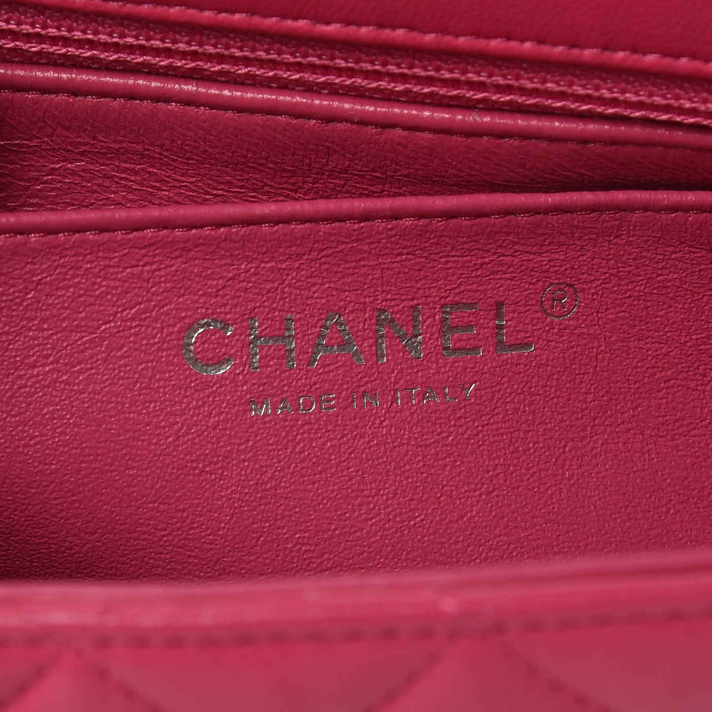 Lambskin Quilted Mini Rectangular Flap Dark Pink