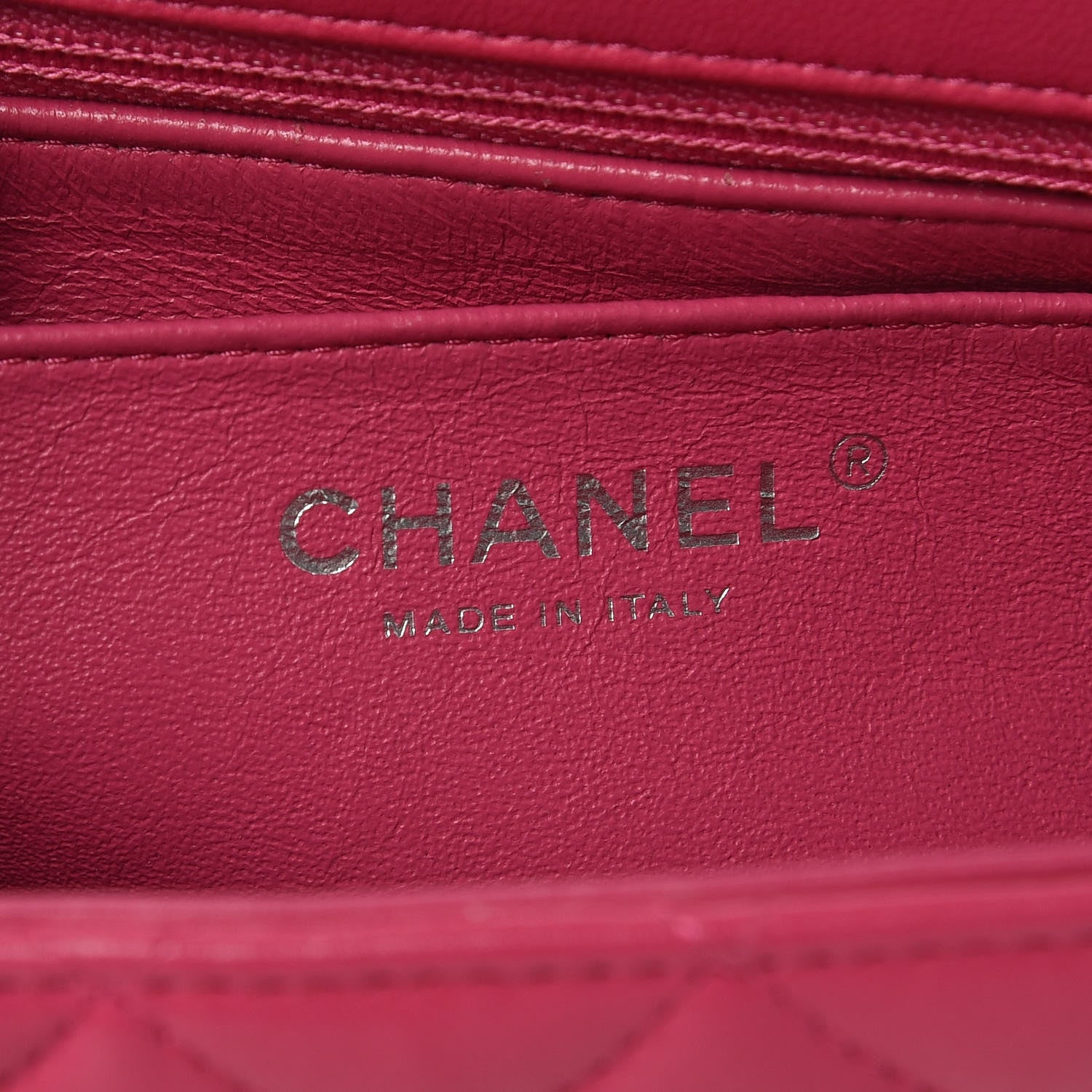 Chanel Lambskin Quilted Mini Rectangular Flap Dark Pink 6 of 12