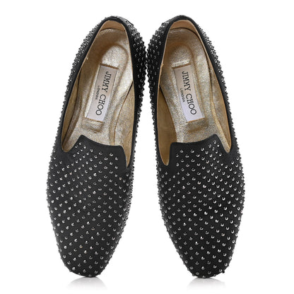 Jimmy Choo Suede Studded Wheel Weekend Slipper 38.5 Black 5 of 12