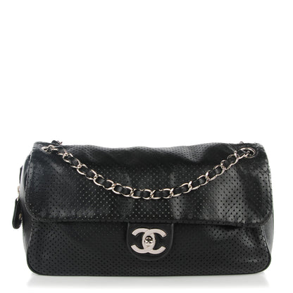 Chanel Lambskin Perforated Medium Baseball Spirit Flap Black 1 of 8