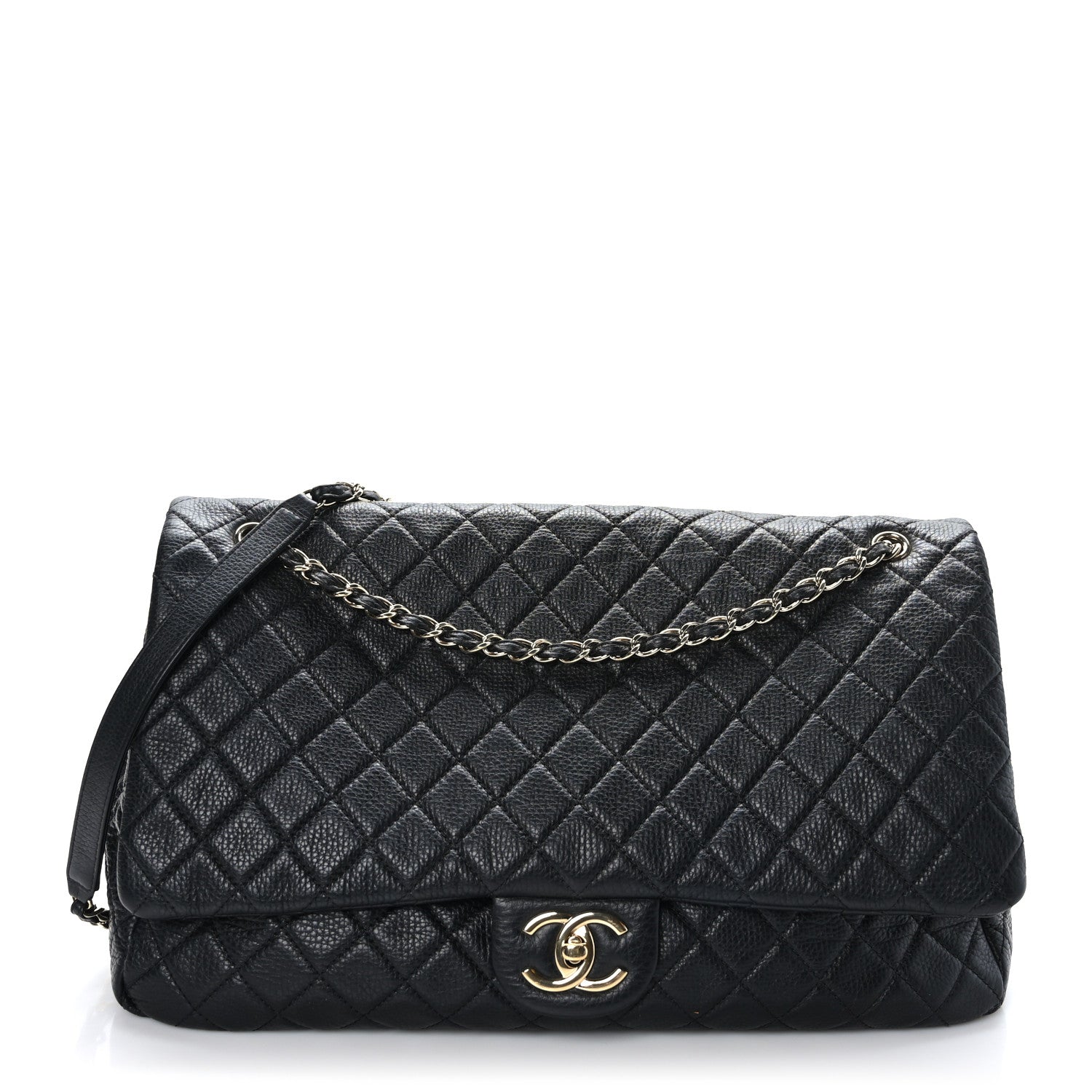 Chanel Calfskin Quilted XXL Travel Flap Bag Black 1 of 9