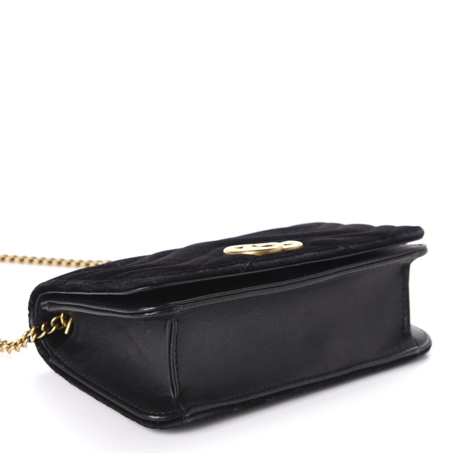 Velvet Matelasse GG Marmont Mini Bag Black